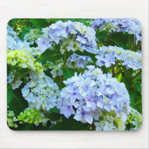Blaue Hortensienblüten Garten-Mauspad Mousepad