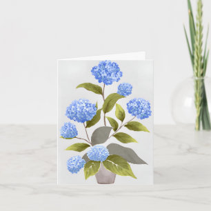 Blaue Hortensienpflanze Wunderschöne Blumen-Wass Karte