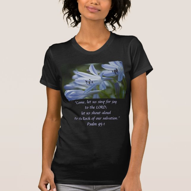 Blaue Hosta-Trompeten T-Shirt (Vorderseite)