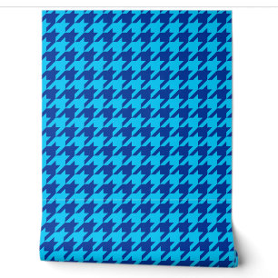 Blaue Houndstooth Karo Gingham Tapete