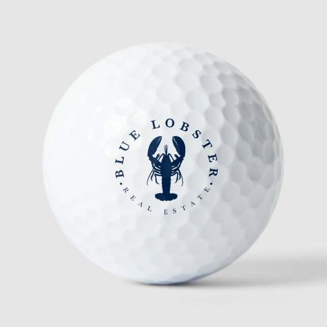 Blaue-Hummer-Immobilien-Button Golfball (Vorderseite)