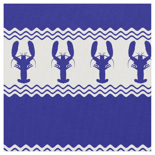 Blaue Hummer-Streifen Stoff (Nahaufnahme)