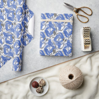 Blaue Hummer und Austern an der Küste Geschenkpapier