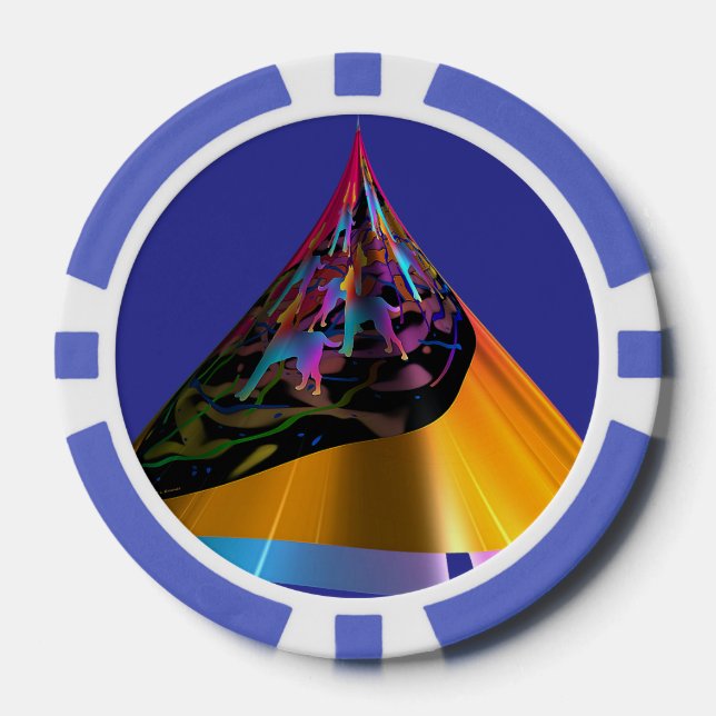 Blaue Hunde Pokerchips (Vorderseite)