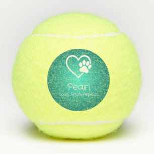 Blaue Hundename Tennisball 'werfen, holen, wiederh Tennisbälle
