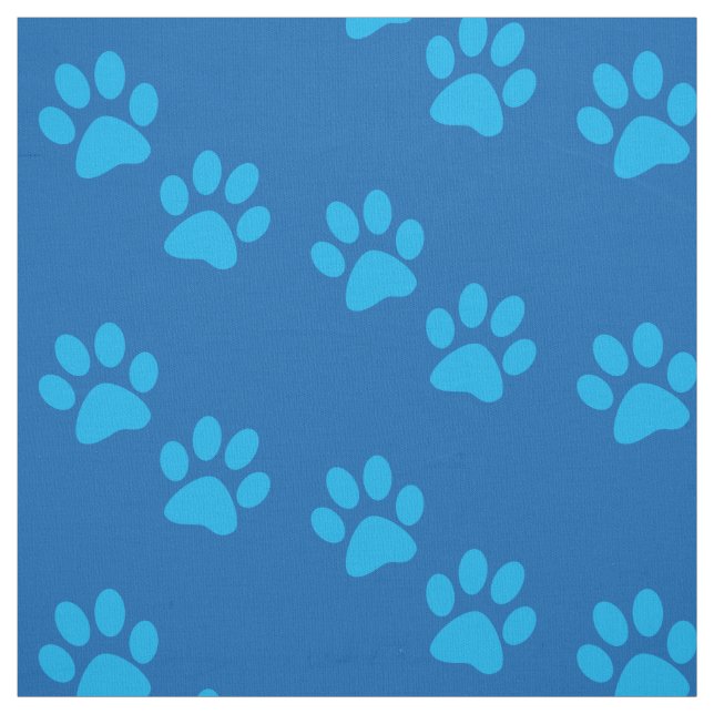 Blaue Hundetatzen-Drucke Stoff (Muster)