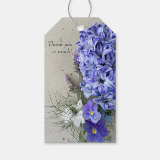 Blaue Hyazinthe mit Stiefmütterchen-Geschenk-Tag Geschenkanhänger