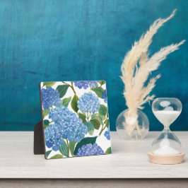 Blaue Hydrangea Aquarellfarben Küstenmalerei Fotoplatte