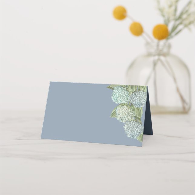 Blaue Hydrangea Blank-Platzkarten Platzkarte (Vorderseite)