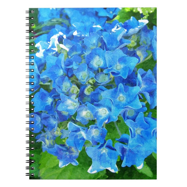Blaue Hydrangea-Blume. Blumenfotografie. Notizblock (Vorderseite)