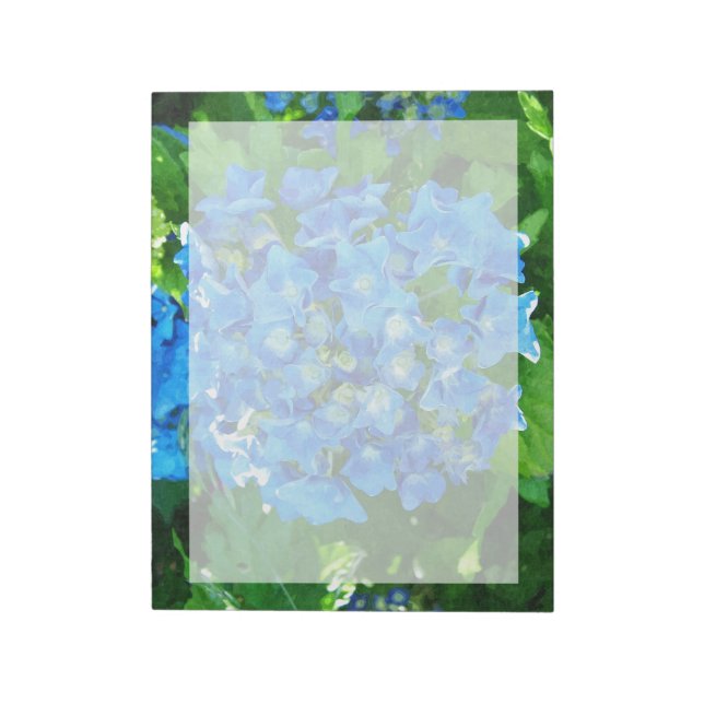 Blaue Hydrangea-Blume. Blumenfotografie. Notizblock (Rotiert)