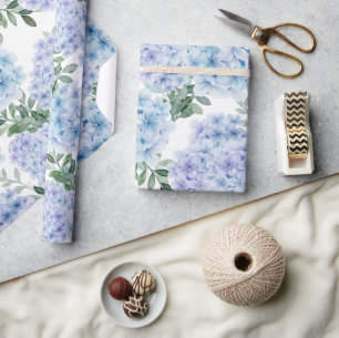 Blaue Hydrangea-Blume Geschenkpapier