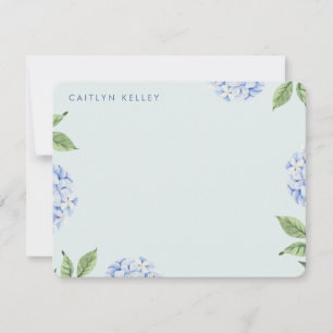Blaue Hydrangea-Blume mit hellgrünem, kundenspezif Mitteilungskarte