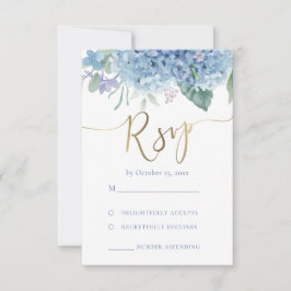 Blaue Hydrangea-Blume UAWG Hochzeit RSVP Karte