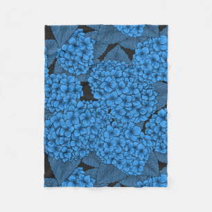 Blaue Hydrangea Fleecedecke