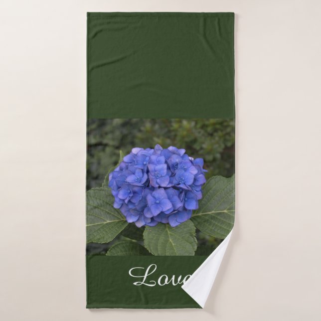 Blaue Hydrangea-grüne Blätter Badhandtuch Set (Badehandtuch)