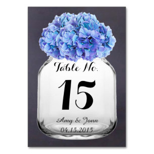 Blaue Hydrangea Hochzeit Tischnummern Hydrangea7