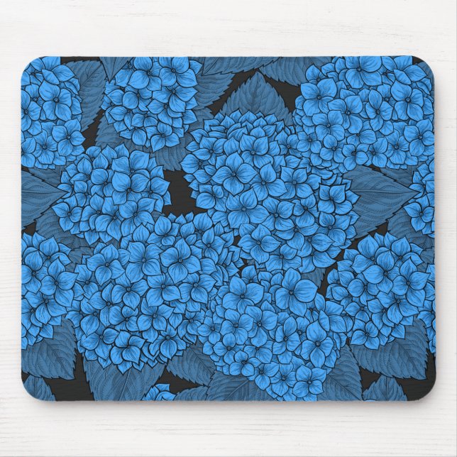 Blaue Hydrangea Mousepad (Vorne)