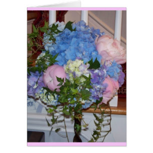 Blaue Hydrangea-Rosa-Pfingstrosen