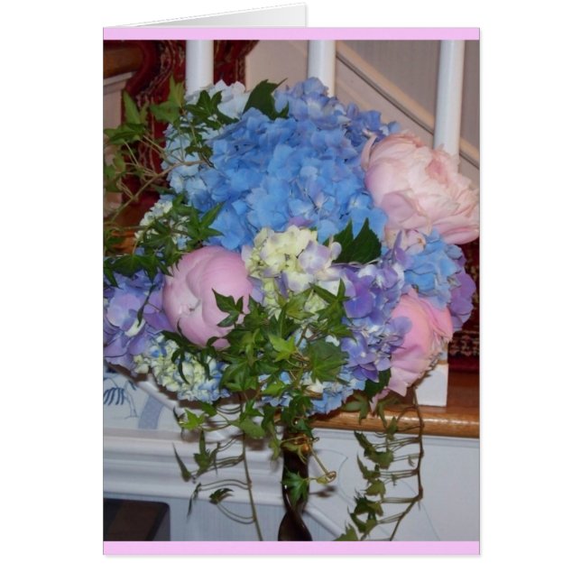 Blaue Hydrangea-Rosa-Pfingstrosen (Vorne)