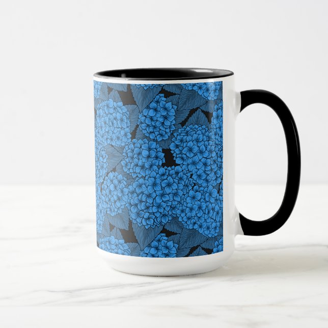 Blaue Hydrangea Tasse (Rechts)