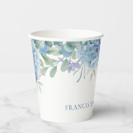 Blaue Hydrangea Taufe Pappbecher