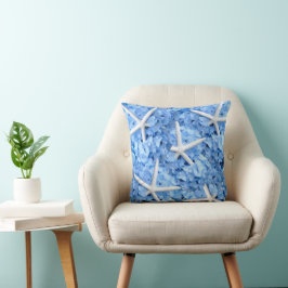 Blaue Hydrangea Weißer Ostküstenpilz Kissen