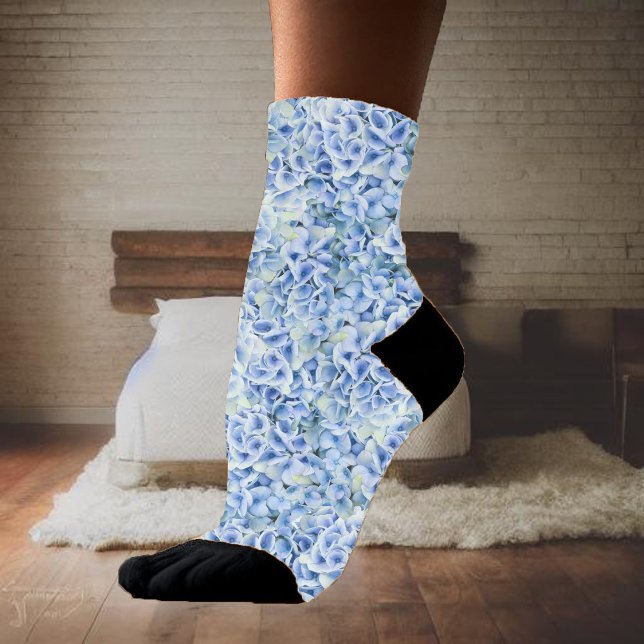Blaue Hydrangeas - Blumenmuster Socken (Von Creator hochgeladen)