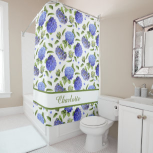 Blaue Hydrangeas Duschvorhang