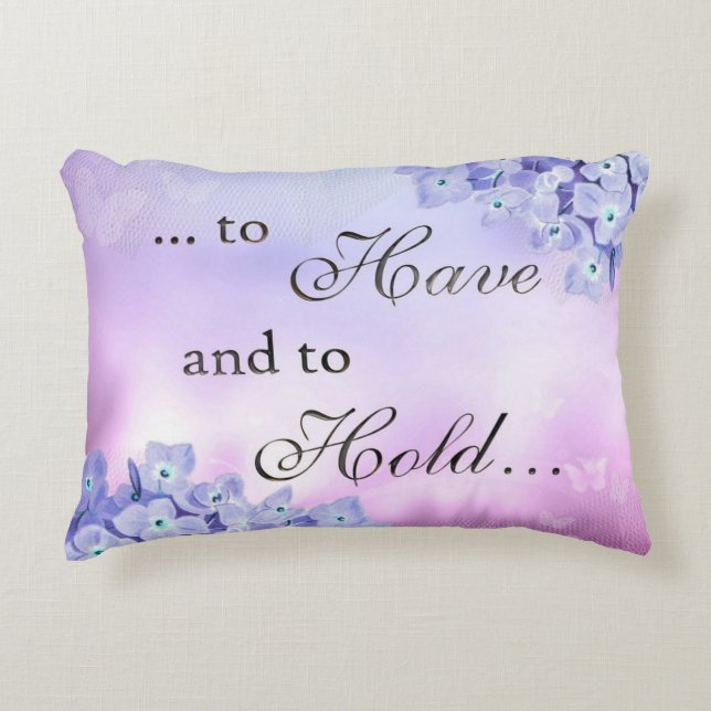 Blaue Hydrangeas nachhaltige Liebe Dekokissen (Vorderseite)