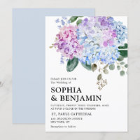 Blaue Hydrangeas Pastellrosa Rosen Hochzeit