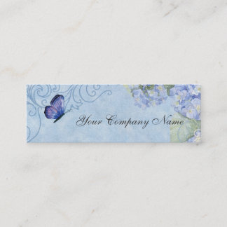 Blaue Hydrangeas, Schmetterling u. Mini Visitenkarte