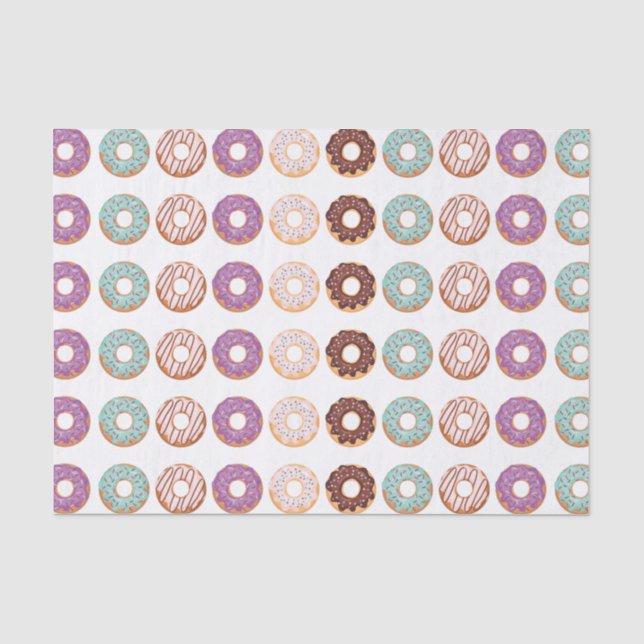 Blaue Icierte Donuts mit Sprinklen-Muster-Party Seidenpapier (Vorderseite)