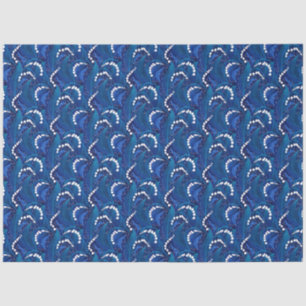 Blaue Illustrierte Lilie des Tals Dekoupage Seidenpapier