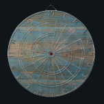 Blaue Imitat-Strand-Holz-Beschaffenheit Dartscheibe<br><div class="desc">Verblaßte und Schalen-Farbe auf einem hölzernen Brett</div>