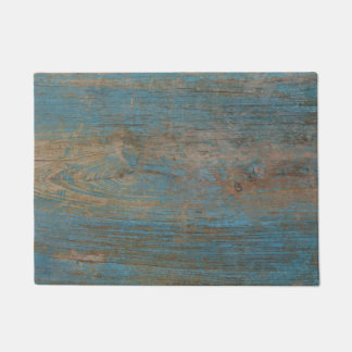 Blaue Imitat-Strand-Holz-Beschaffenheit Fußmatte