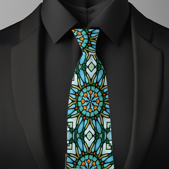 Blaue Imitate Kaleidoskop Necktie Krawatte (Von Creator hochgeladen)