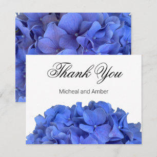 Blaue Immergrün elegante florale Hortensien Dankeskarte