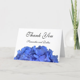 Blaue Immergrün elegante florale Hortensien Dankeskarte