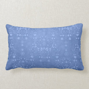 Blaue Immergrün-Fancy-Floral-Damask-Muster Lendenkissen