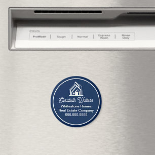 Blaue Immobilienfirma Maßgeschneiderter Makler Magnet