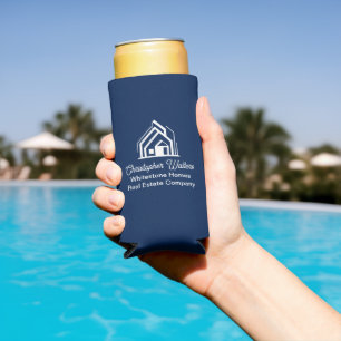 Blaue Immobilienfirma Navy Blue maßgeschneiderter Selters Dosenkühler