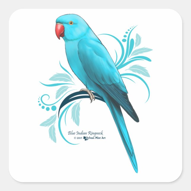 Blaue Indianerringel Quadratischer Aufkleber (Vorderseite)