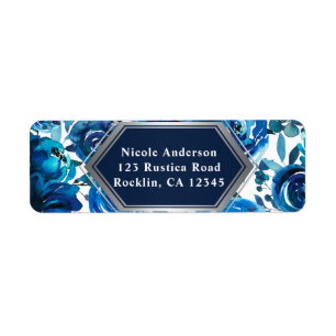 Blaue Indigo Blumen Elegante Chic Hochzeit
