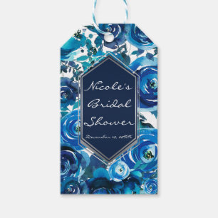 Blaue Indigo-Blumen Elegante Schicke Hochzeit Geschenkanhänger