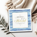 BLAUE INDIGO WASSERCOLOR STRIPEN BAR BAT MITZVAH SERVIETTE<br><div class="desc">Wenn Sie weitere Anpassungen oder andere passende Artikel benötigen,  kontaktieren Sie mich bitte unter info@yellowfebstudio.com</div>