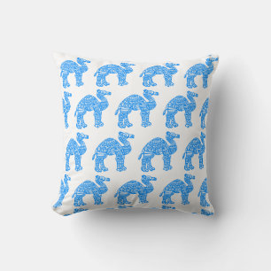 Blaue indische Kamel-Wurfkissen Kissen