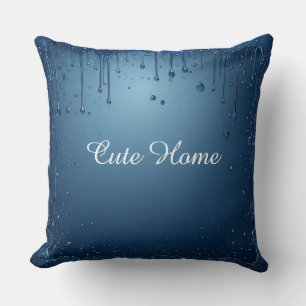 Blaue individuelle Namensdeko für Zuhause Cozy Kissen