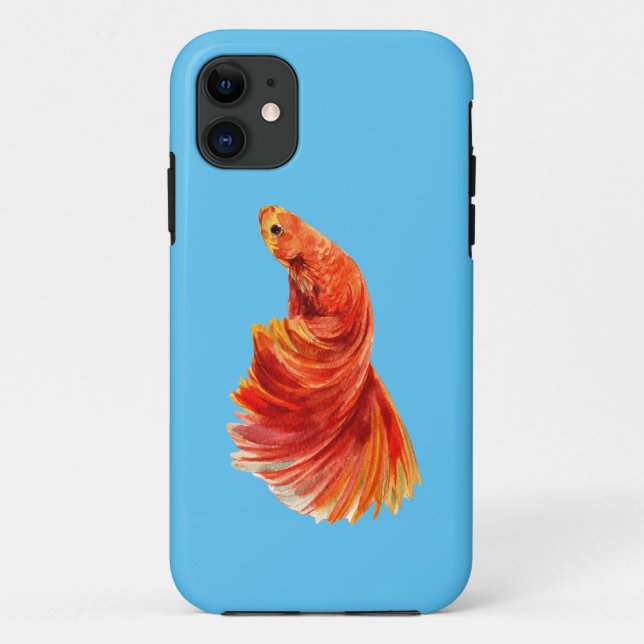 blaue iPhone-Hülle mit rotem Fisch Case-Mate iPhone Hülle (Rückseite)