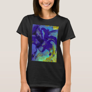 Blaue Iris abstrakt T-Shirt